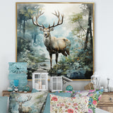 Deer Harmonious Encounter - Deer Large Canvas Wall Art