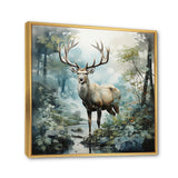 Deer Harmonious Encounter - Deer Large Canvas Wall Art