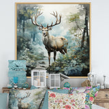 Deer Harmonious Encounter - Deer Large Canvas Wall Art