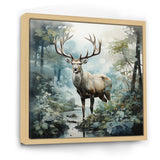 Deer Harmonious Encounter - Deer Large Canvas Wall Art