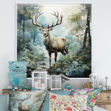 Deer Harmonious Encounter - Deer Large Canvas Wall Art