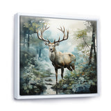 Deer Harmonious Encounter - Deer Large Canvas Wall Art