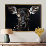 Black And White Deer Portrait - Animals Canvas Wall Art