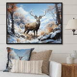 Deer Winters Elegance - Brown Deer Wall Art