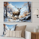 Deer Winters Elegance - Brown Deer Wall Art