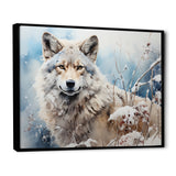 Wolf Winters Embrace - Deer Framed Canvas Art