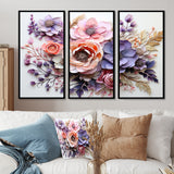 Delicate Florals Paint - Multi-Panel Canvas Prints