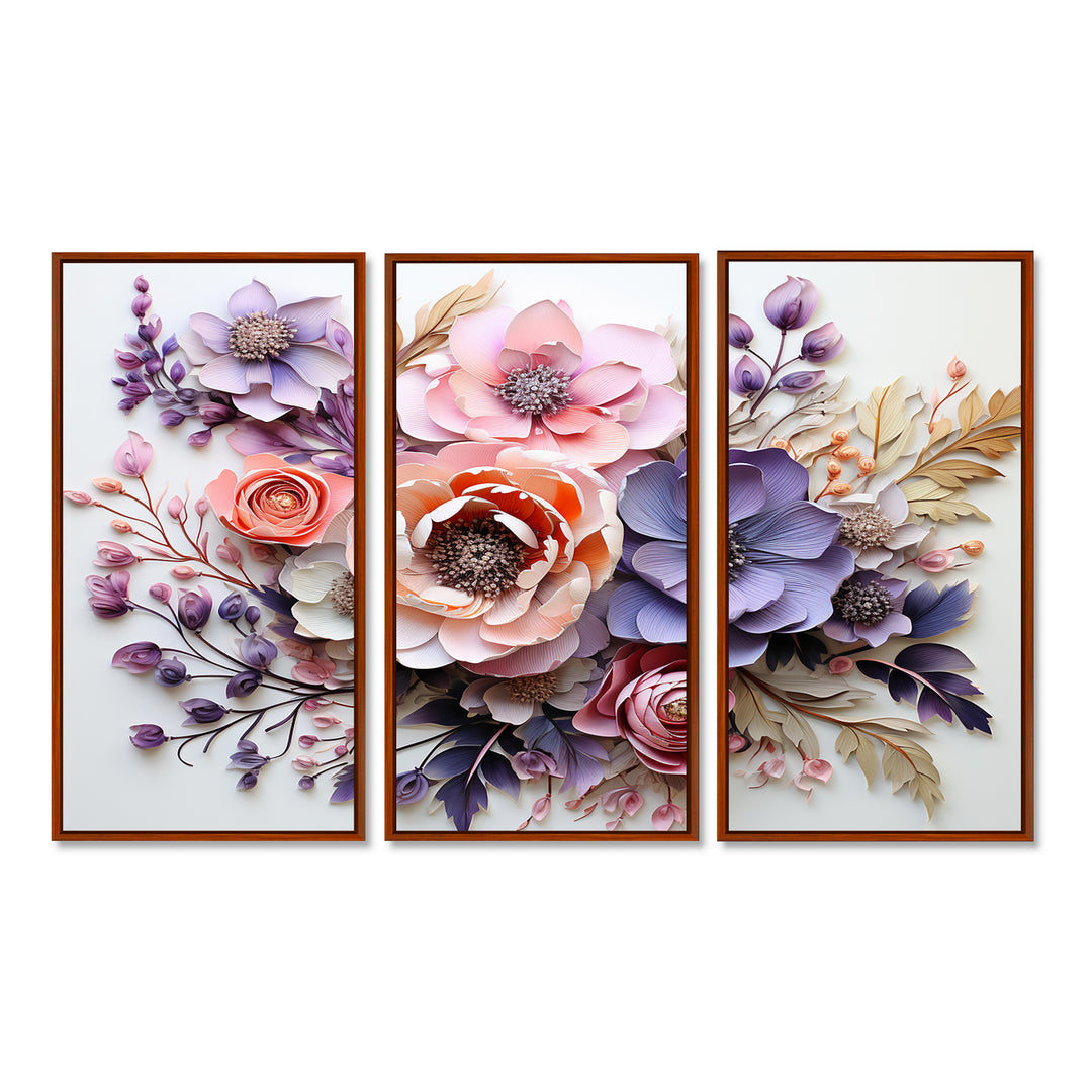 Delicate Florals Paint - Multi-Panel Canvas Prints