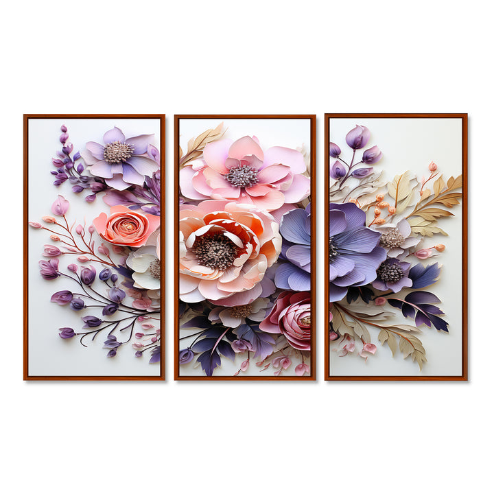 Delicate Florals Paint - Multi-Panel Canvas Prints