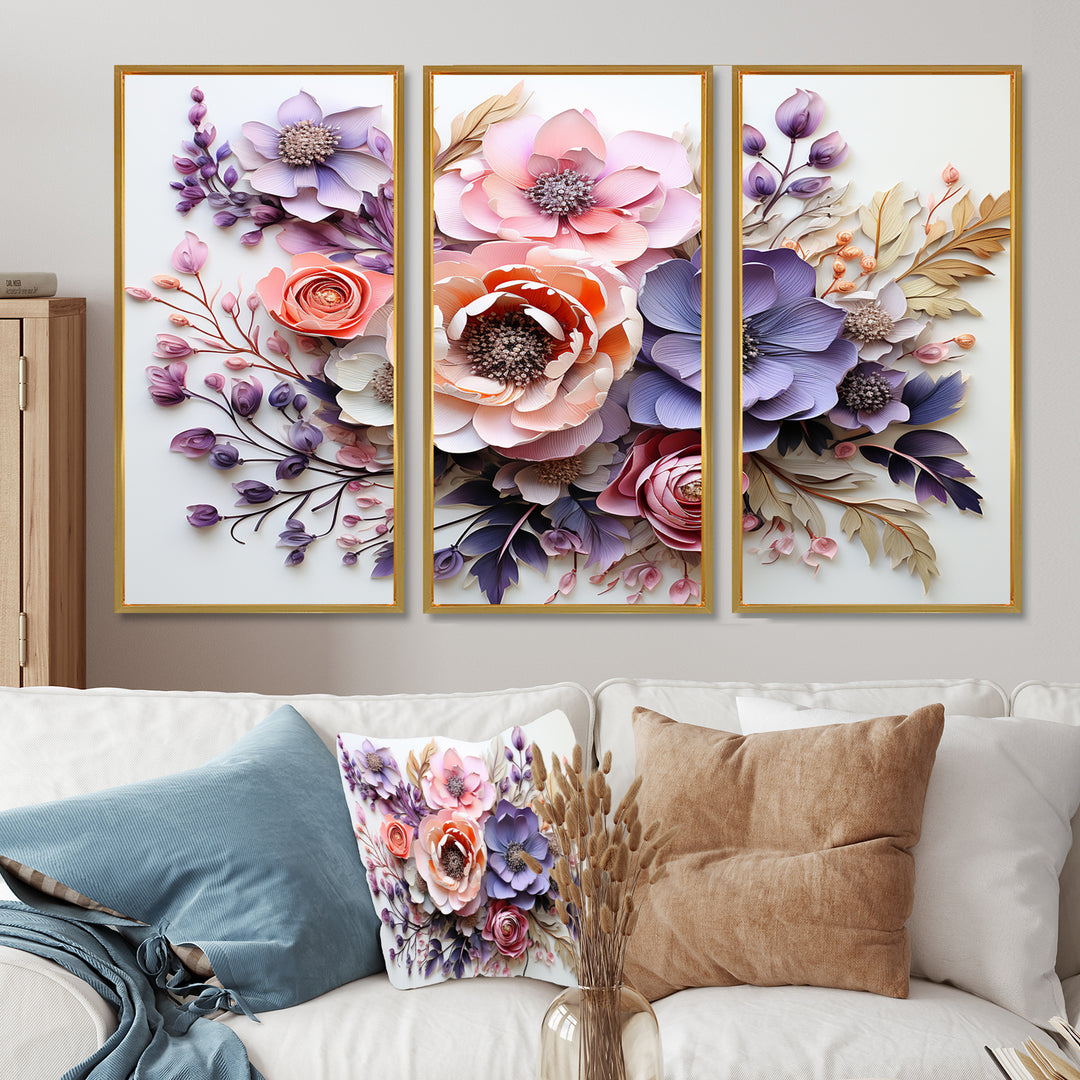 Delicate Florals Paint - Multi-Panel Canvas Prints