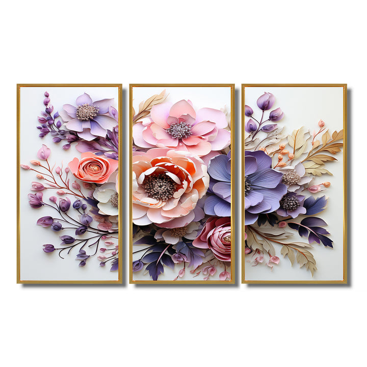 Delicate Florals Paint - Multi-Panel Canvas Prints