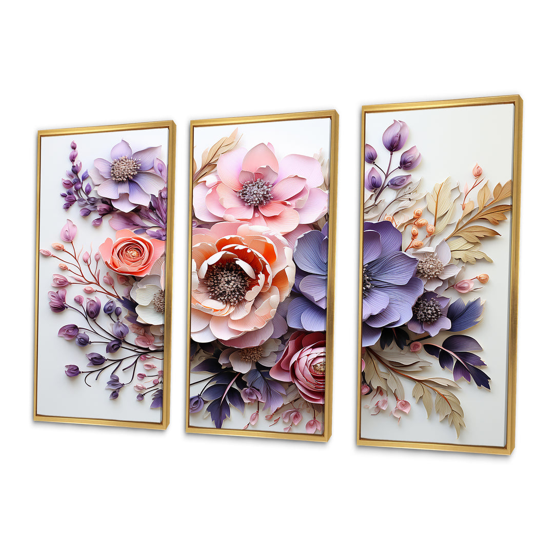 Delicate Florals Paint - Multi-Panel Canvas Prints