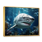 Teal Grey Shark Marine Symphony - Teal Shark Wall Art