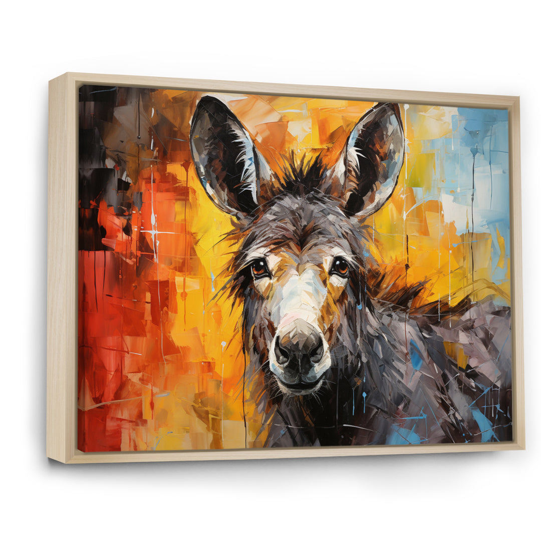 Grey Donkey Gentle Companion Collage - Donkey Living Room Wall Art