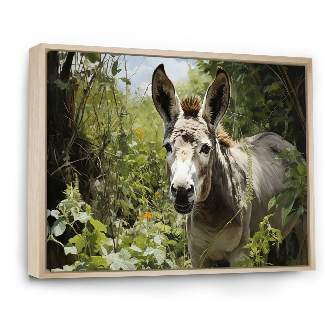 Grey Donkey Gentle Companion Pastoral - Donkey Bedroom Wall Art
