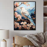 White Dove Winged Harmony Pastoral - Dove Large Canvas Wall Art