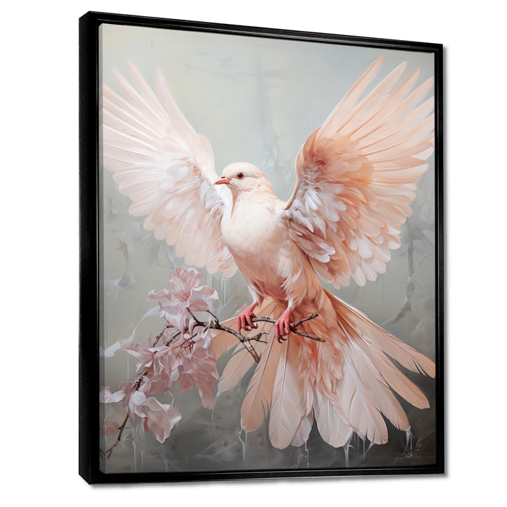 Pink Dove Winged Messenger - Dove Bedroom Wall Art