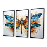 Teal Dragonfly Ethereal Flight Geometric I - Multi-Panels