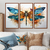 Teal Dragonfly Ethereal Flight Geometric I - Multi-Panels