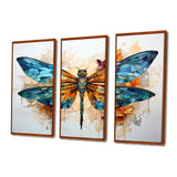Teal Dragonfly Ethereal Flight Geometric I - Multi-Panels