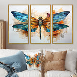 Teal Dragonfly Ethereal Flight Geometric I - Multi-Panels