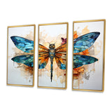 Teal Dragonfly Ethereal Flight Geometric I - Multi-Panels
