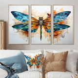 Teal Dragonfly Ethereal Flight Geometric I - Multi-Panels