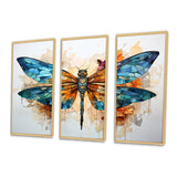 Teal Dragonfly Ethereal Flight Geometric I - Multi-Panels
