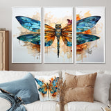 Teal Dragonfly Ethereal Flight Geometric I - Multi-Panels