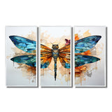 Teal Dragonfly Ethereal Flight Geometric I - Multi-Panels