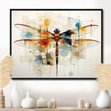 Teak Dragonfly Ethereal Flight Geometric - Animals Canvas Wall Art