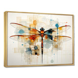 Teak Dragonfly Ethereal Flight Geometric - Animals Canvas Wall Art