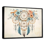 Teal Dreamcatcher Vintage Whispers - Spiritual Canvas Wall Art