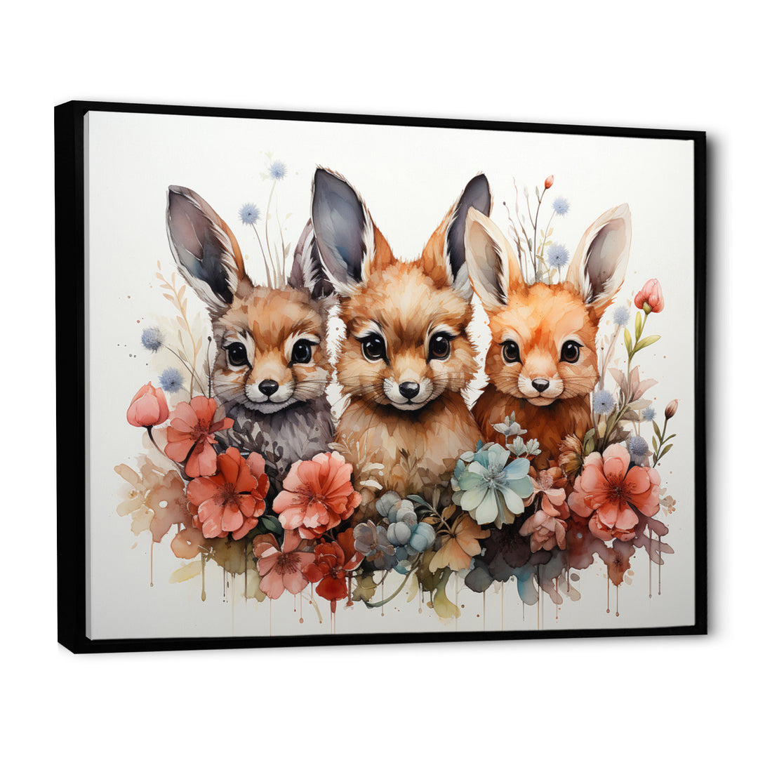 Dry Watercolor Whimsical Animals - Rabbit Living Room Wall Art