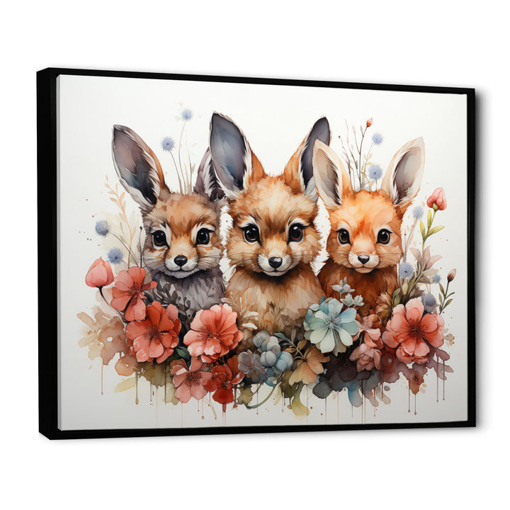 Dry Watercolor Whimsical Animals - Rabbit Living Room Wall Art