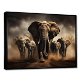 Elephant Harmony In Monochrome III - Animals Canvas Wall Art