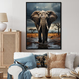 Elephant Tales From Afar - Elephant Large Canvas Wall Art