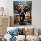 Elephant Tales From Afar - Elephant Large Canvas Wall Art