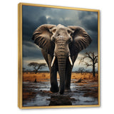 Elephant Tales From Afar - Elephant Large Canvas Wall Art
