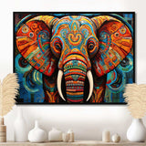 Elephant Tribal Majesty - Animals Canvas Wall Art