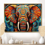 Elephant Tribal Majesty - Animals Canvas Wall Art