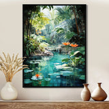 Emerald Oasis A Lush Green Landscape - Landscapes Canvas Wall Art