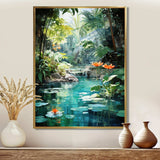 Emerald Oasis A Lush Green Landscape - Landscapes Canvas Wall Art