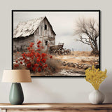 Red Farmhouse Rustic Elegance I - Landscapes Canvas Wall Art