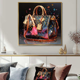 Fashion Bag Glamour Pointillism II - Fashion Canvas Wall Art