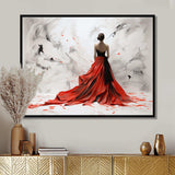 Fashion Red Dress Elegance Unveiled I - Fashion Canvas Wall Art