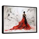 Fashion Red Dress Elegance Unveiled I - Fashion Canvas Wall Art