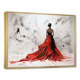 Fashion Red Dress Elegance Unveiled I - Fashion Canvas Wall Art