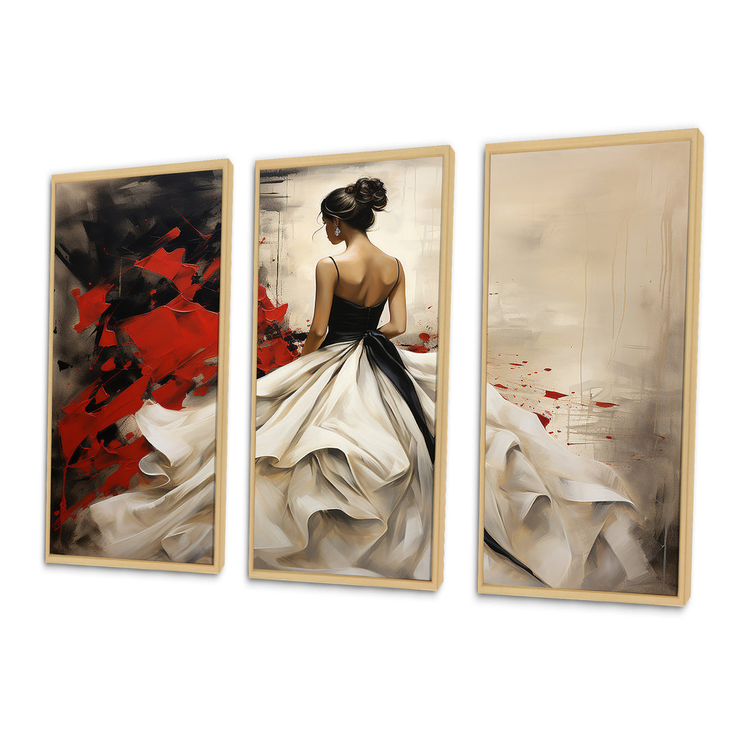 Fashion Red Dress Elegance Unveiled V - Multi-Panels