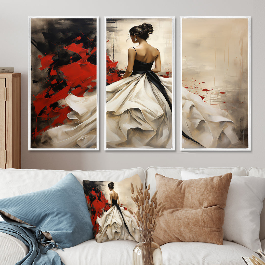 Fashion Red Dress Elegance Unveiled V - Multi-Panels